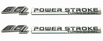#ad #ad Chrome Black Side Door 6.0L Power Stroke Badges Set of 4 Fit for F250F350 $34.99