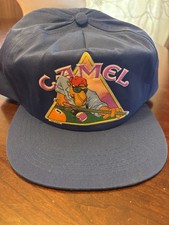 Vintage Blue Joe Camel Pool Hat 90 s Snapback Cap Billiards 1991 Advertising NEW
