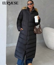 Women  Hooded Extra Long Pocket Detailed Padded Winter Coat Women Street Wear
