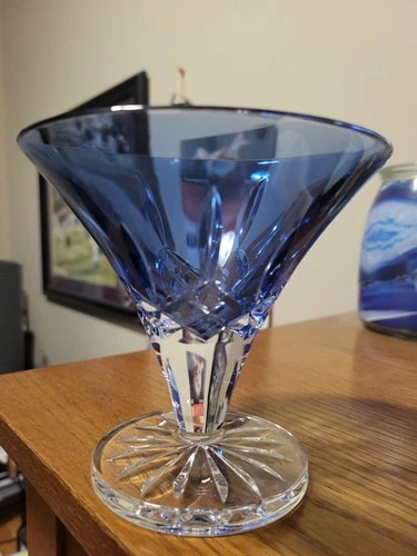 Vintage Waterford Crystal Lismore Sapphire Footed Bowl or Vase, Never Used