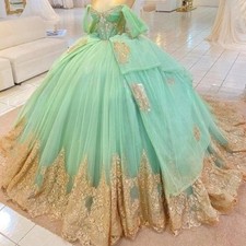Customised Green Dresses Gorgeous Quinceañera Gowns Princess Sweet 16 Prom Dress
