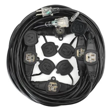 50FT 12 Gauge 5-15R 7 Outlet Cable Multiple Outlet Extension Cord with UL Listed