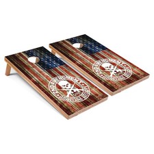 American Flag Cornhole Boards Skip's Garage 2nd Amendment Outdoor Game Set