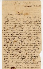 1868 Handwritten Family Letter Farming Apples Buckwheat Albright Clearfield PA