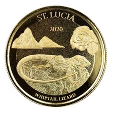 2020 EC8 St. Lucia Whiptail Lizard 1 oz Gold BU 5475.16 per troy oz