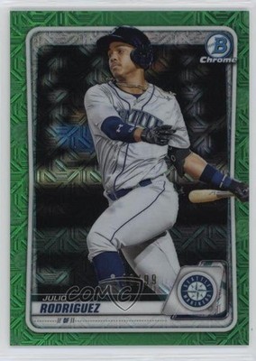 2020 Bowman Chrome Mega Box Green Mojo Refractor 19/99 Julio Rodriguez 9v7