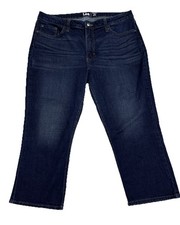 Lee Women  s Jeans 18M Regular Fit Capri Mid Rise Pockets Denim Dark Wash rk 