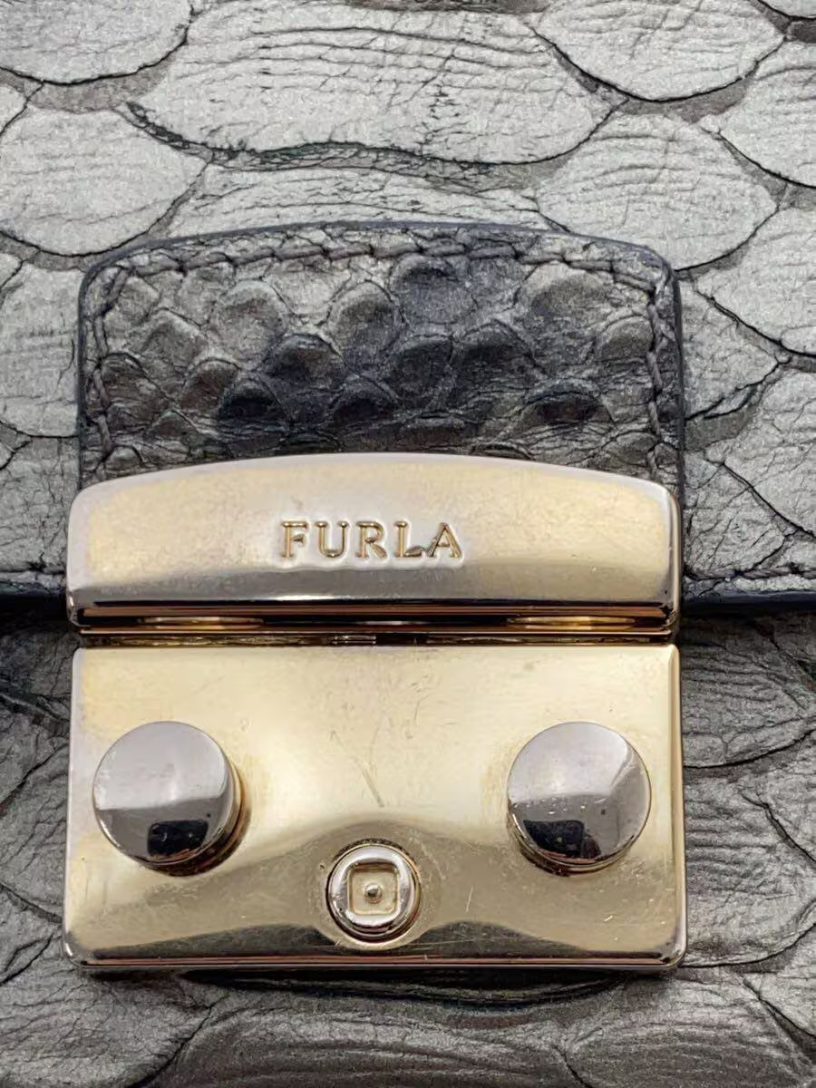 FURLA Gray Python Print Mini Square Shoulder Bag - image 5