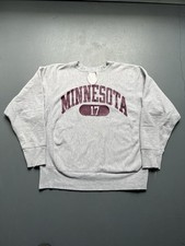 VTG CHAMPION Minnesota Reverse Weave Crewneck Sweatshirt 80s 90s Large Grey Pill