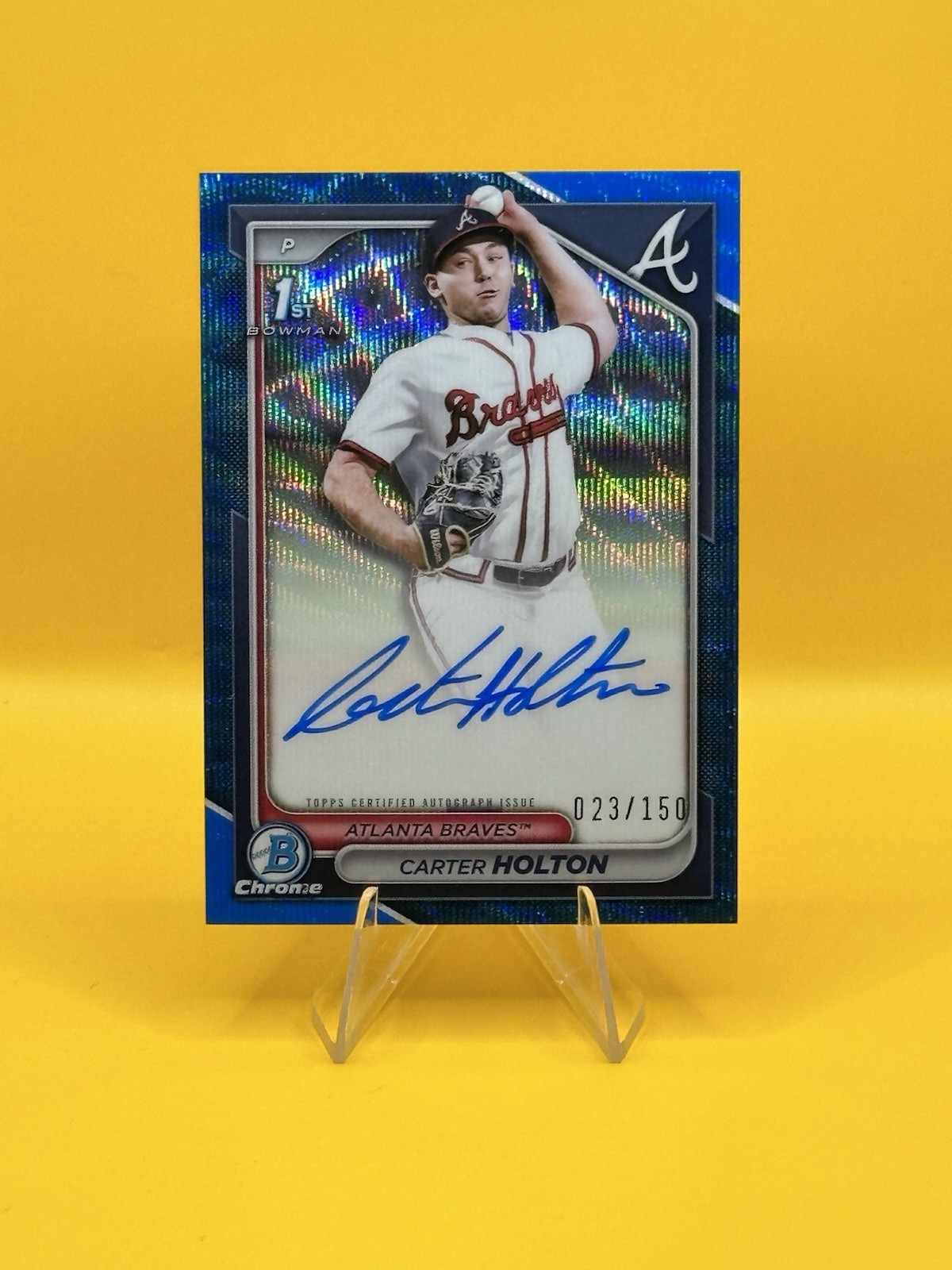 2024 Bowman Draft - Chrome Prospect Auto Carter Holton #CPA-CH Blue Wave /150🔥