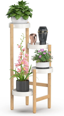 4-Tier Bamboo Plant Stand - Stylish Indoor Corner Shelf for Plants