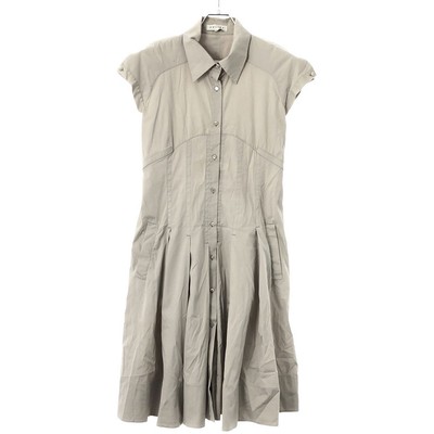 Celine Stretch Cotton Shirt Dress Grey 34 Used MESC-0