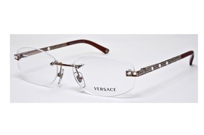 Versace MOD.1152-B 1052 Crystal Silver Rimless size 52/16/135 Italy Eyeglasses