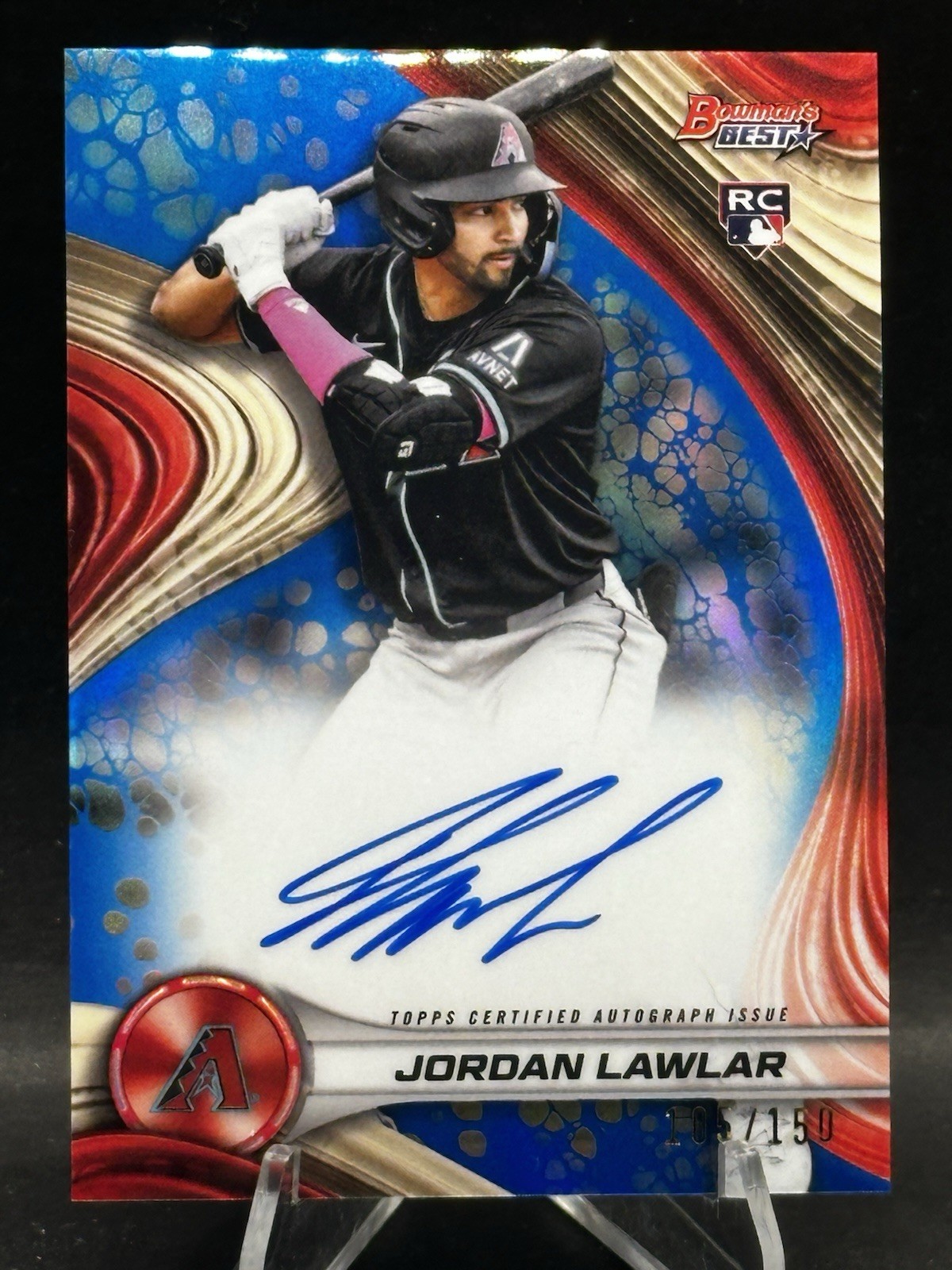 2024 Bowman's Best Jordan Lawlar Blue Refractor Rookie Auto RC #105/150