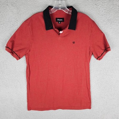 Brixton Knit Polo Shirt Men Medium Short Sleeve Golf Performance