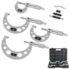 Outside Micrometer Set, 4 Pcs Machinist Tool Set(0-1'' 1-2'' 2-3'' 3-4''), 0....