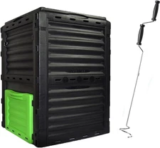 Composter Tumbler Bins with Compost Turner and Mixing Tool -Easy Assembling, Lar