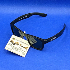 Solar Bat Boys Youth Polarized Sunglasses Black Rectangle Full Rim Plastic