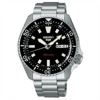 Seiko 5 Sports SRPL85K1 Herrenuhr Automatik 100M Stahl Schwarzes Zifferblatt
