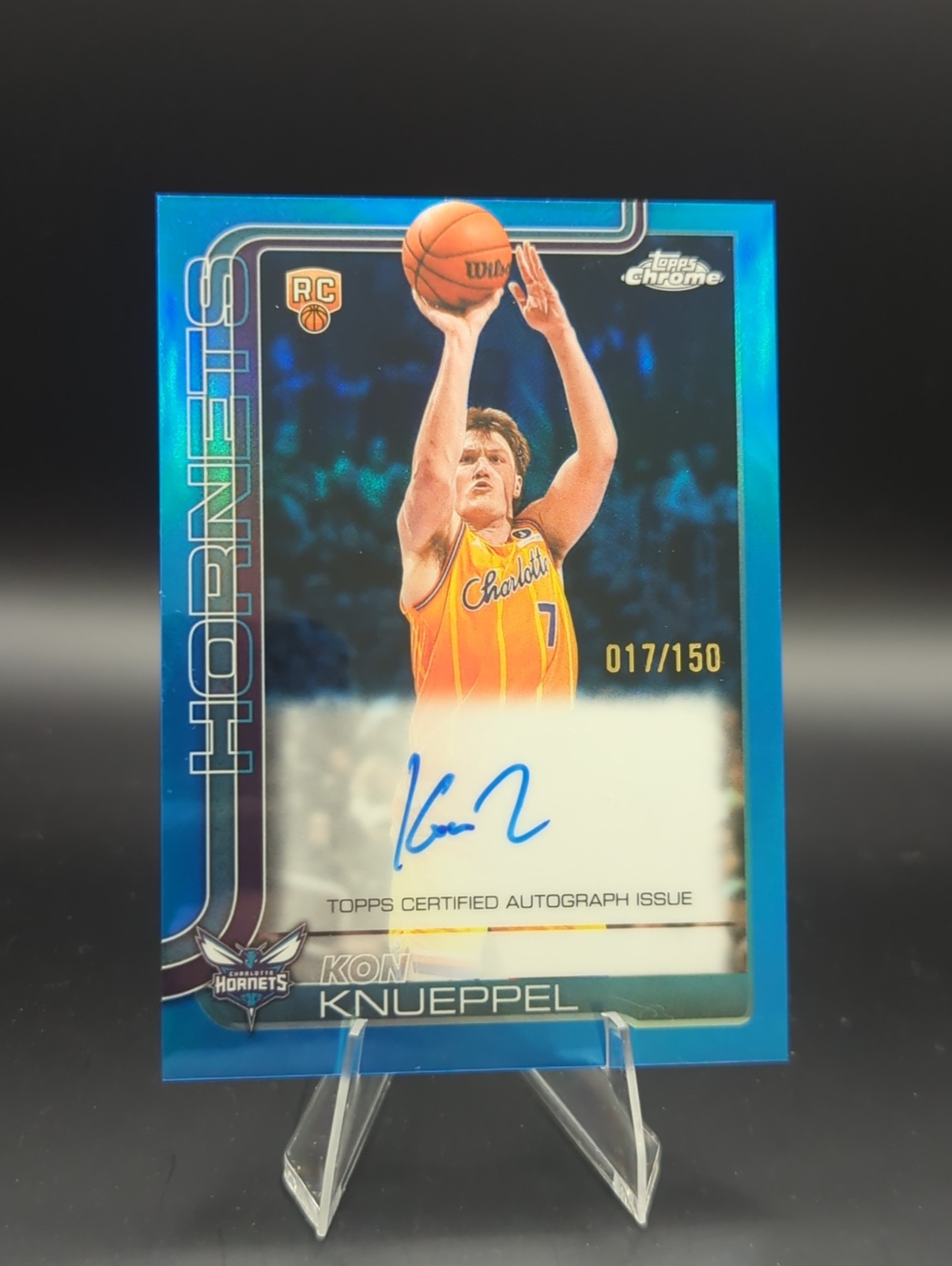2026 Topps Chrome Update Basketball Kon Knueppel Rookie Auto True Blue /150