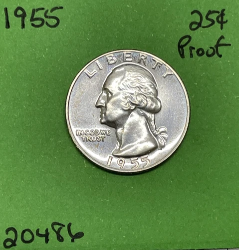 1955 Washington Quarter 25c Proof 90% Silver