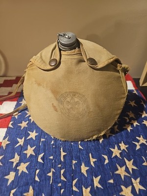 Vintage/Antique Boy Scouts of America BSA Mess Kit & Canteen Canvas Covers Fast 
