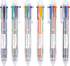 Multicolor Pens, 23 Pack 6-In-1 0.7Mm Retractable Ballpoint Pens for Office Scho