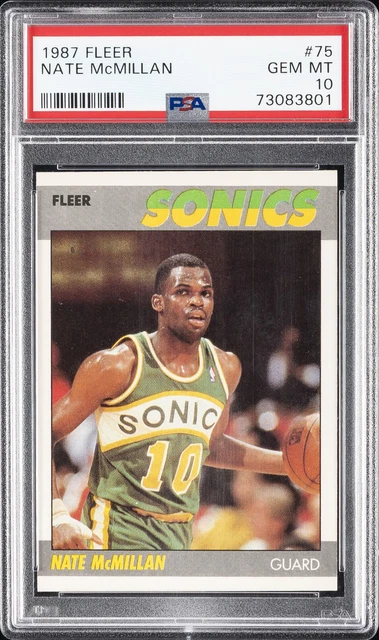 1987 FLEER #75 NATE MCMILLAN ROOKIE RC PSA 10