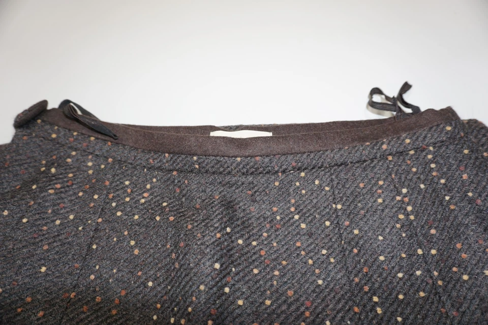 brauner Rock Pencilskirt mit Noppen Wollrock Alexander kleine Kellerfalten 38 - Bild 3 von 4