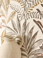 Newroom Vliestapete Beige PalmenbläTter Dschungel Tropisch Wohnzimmer Flur