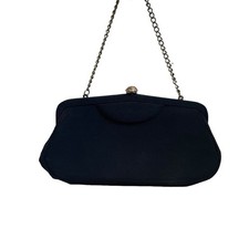 Black Fabric evening bag with gold tone chain and clasp