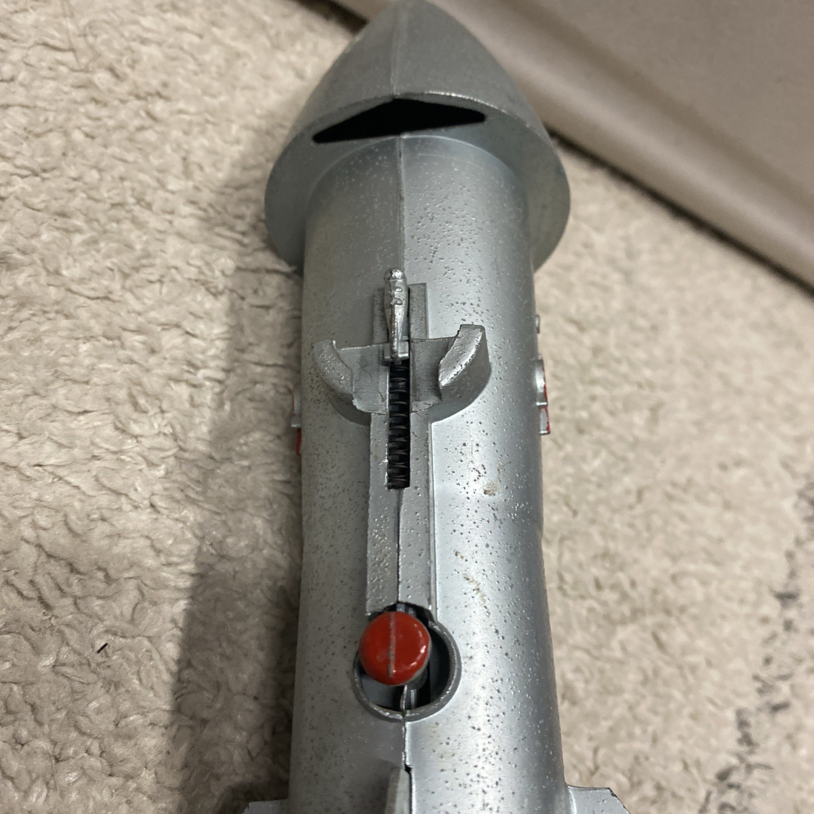 Vintage Rocket Ship Bank Works! ~ 1957 Astro Mfg. ~ Space Age Mid Century Modern