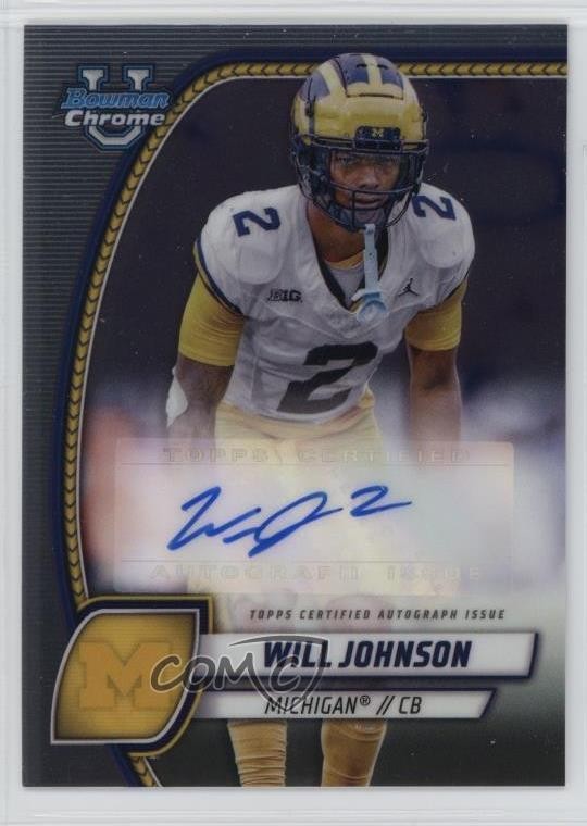 2024 Bowman U Chrome Chrome Prospect Auto Will Johnson #PA-WJO Auto 3ca