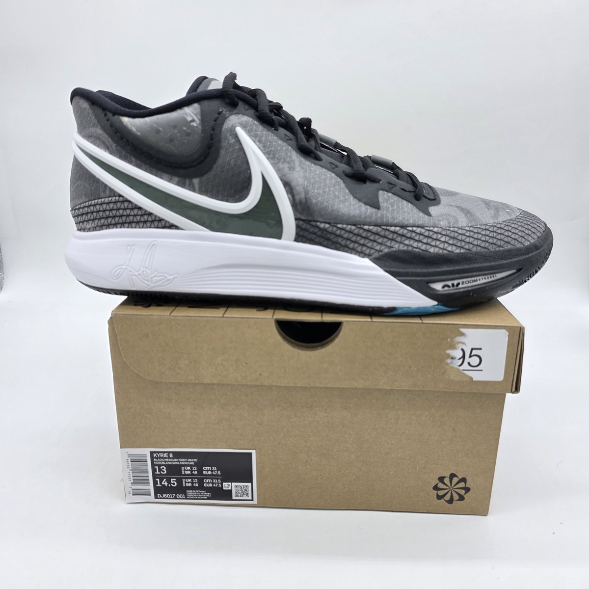 Nike Kyrie 8 Shoes Mens Size 13 Black Mercury Grey White