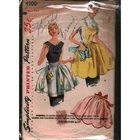 Vintage 1950s Simplicity 4900 Apron Sewing Pattern Bib Half Scalloped One Size
