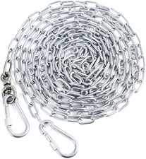 Heavy Duty 10FT Galvanized Dog Chain for Yard, Chew Proof Rust Resistant Tie Out