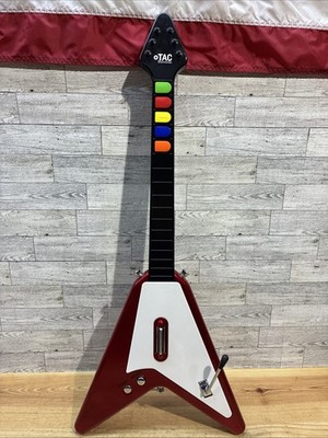 PS2 3  TAC Red  Flying V Wireles Guitar Controller TPPSII669A No Dongle or Strap