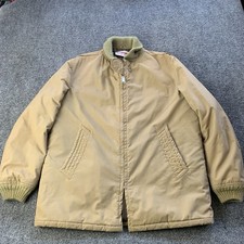 McGregor Ram Jet Jacket Mens Large Beige Insulated Full Zip Made in USA 70s Coat