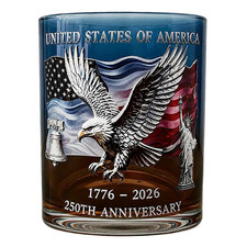 250th Anniversary Patriotic Whiskey Glass 1776-2006 Vintage Drinking Cup Gift
