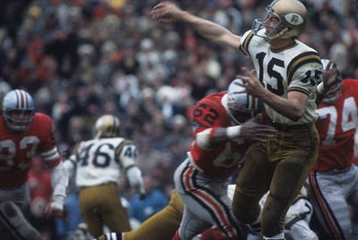 #ad Purdue QB Mike Phipps pass under pressure vs Ohio State at Ohio St Old Photo AU $9.00