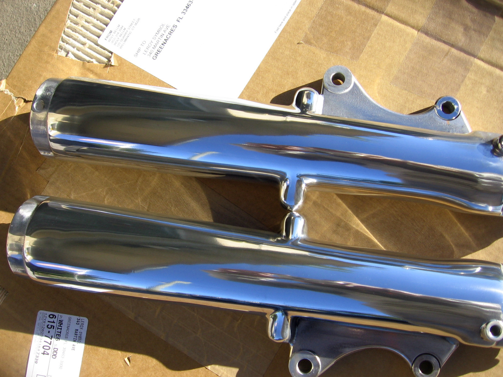 Harley POLISHED fork legs sliders FL Touring King FLHT 19851999 41MM