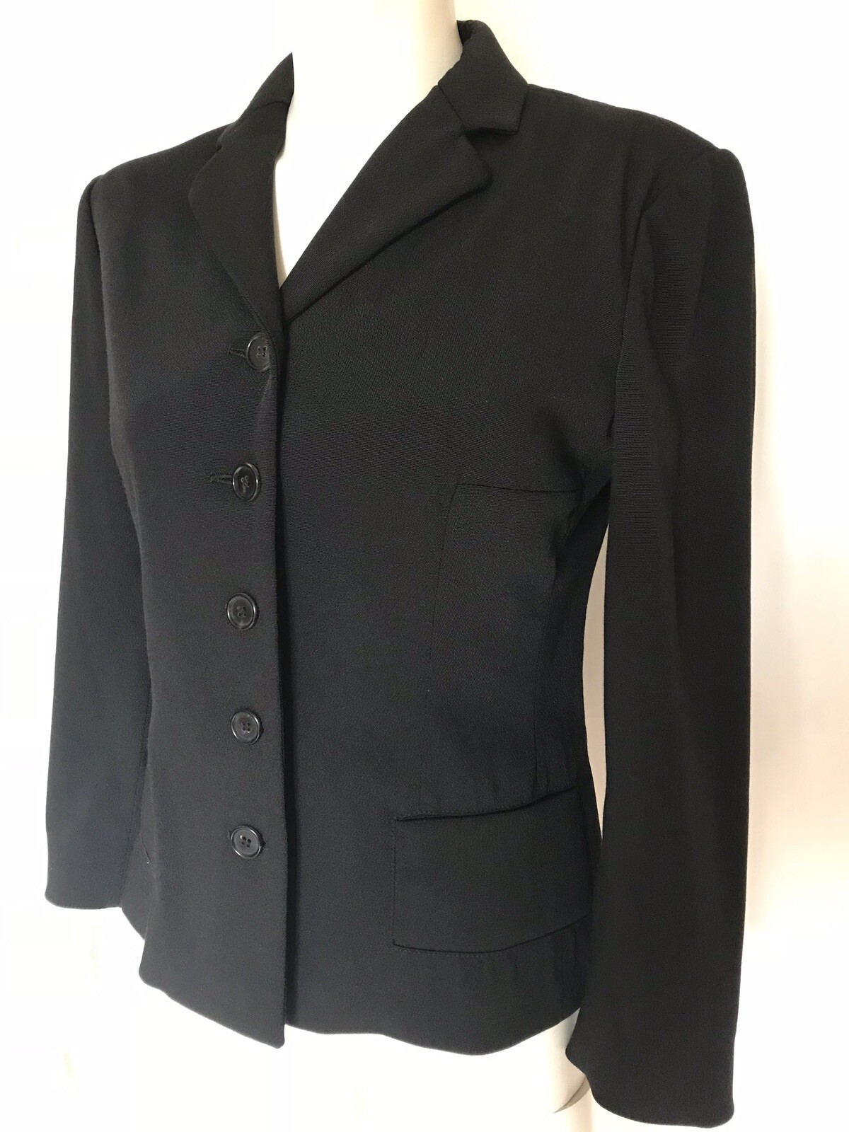 Narciso Rodriguez Black Long Sleeve Button Down Jacket Size 6