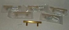 Golden Stainless Steel Kitchen Cabinet T Bar Handle Drawer Pull Knob 6 Pcs NEW