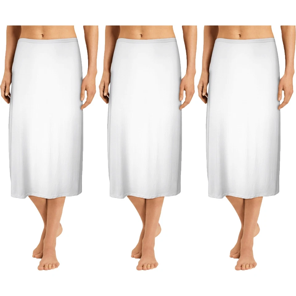 Damen Unterrock Unterkleid Lang Rock Halbrock Knielang Underskirt Skirt 3er Pack - Bild 4 von 4
