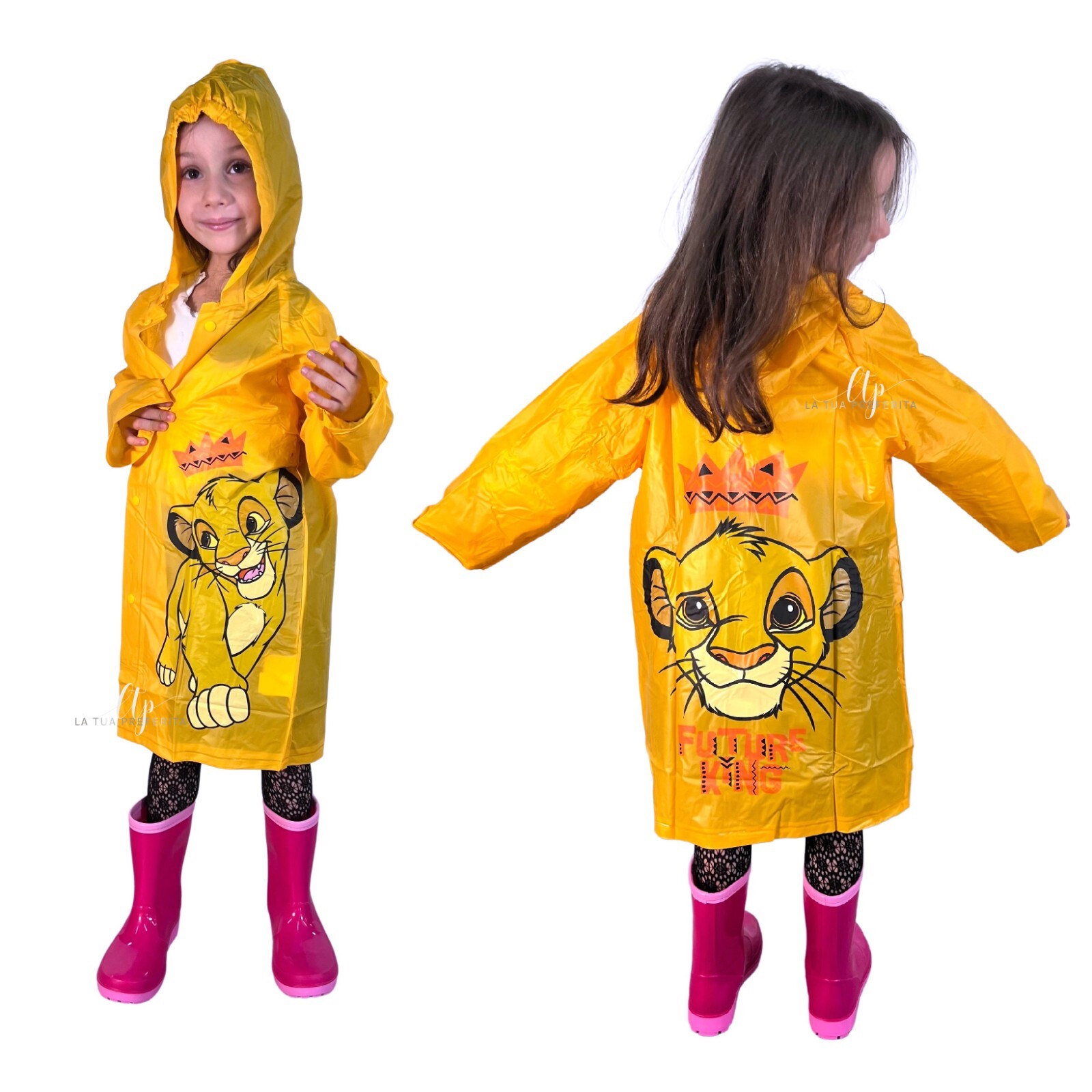 El León Simba Chaqueta Para Lluvia Impermeable 3-8 Años Capa Amarilla Poncho