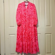 Pink Bohemian Maxi Dress Womens Size Large