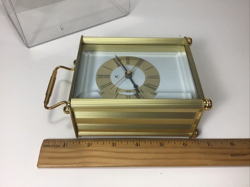 Working INFINITY Quartz Brass Carriage Desk Clock - Picture 7 of 10
