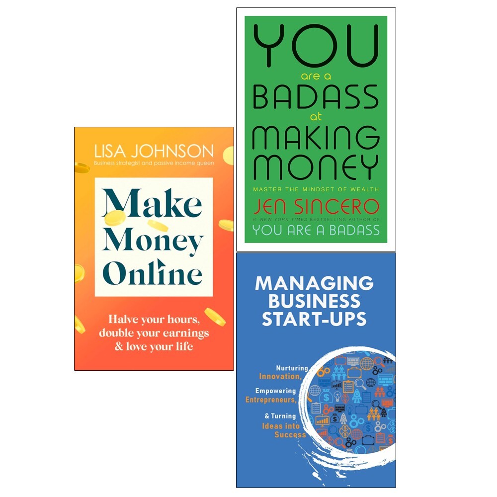 Set of 3 books Make Money Online, Managing Business Start-Ups, You Are a Badass