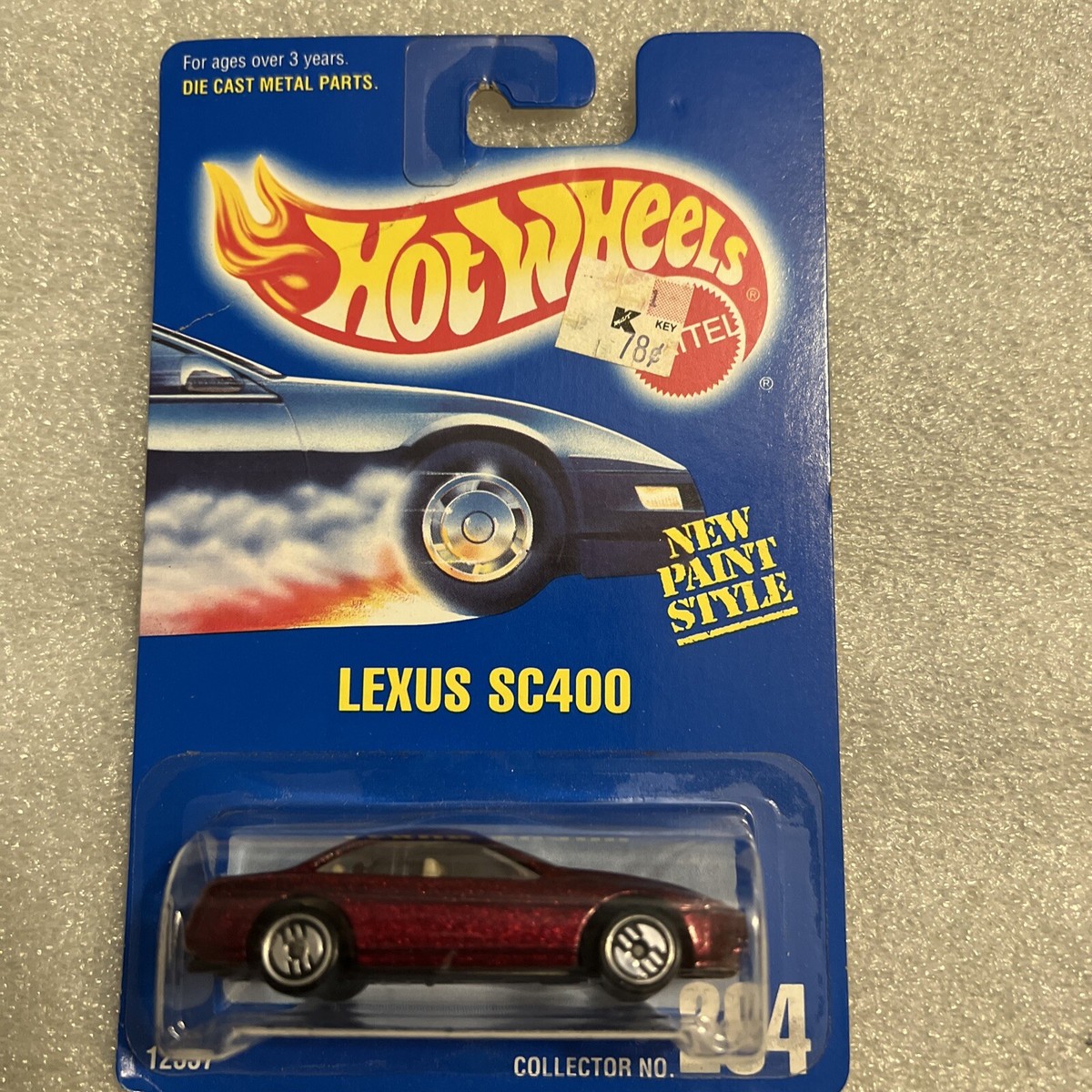Hot Wheels LEXUS SC400 #264 Blue Card New On Card Chrome Ultra Hot