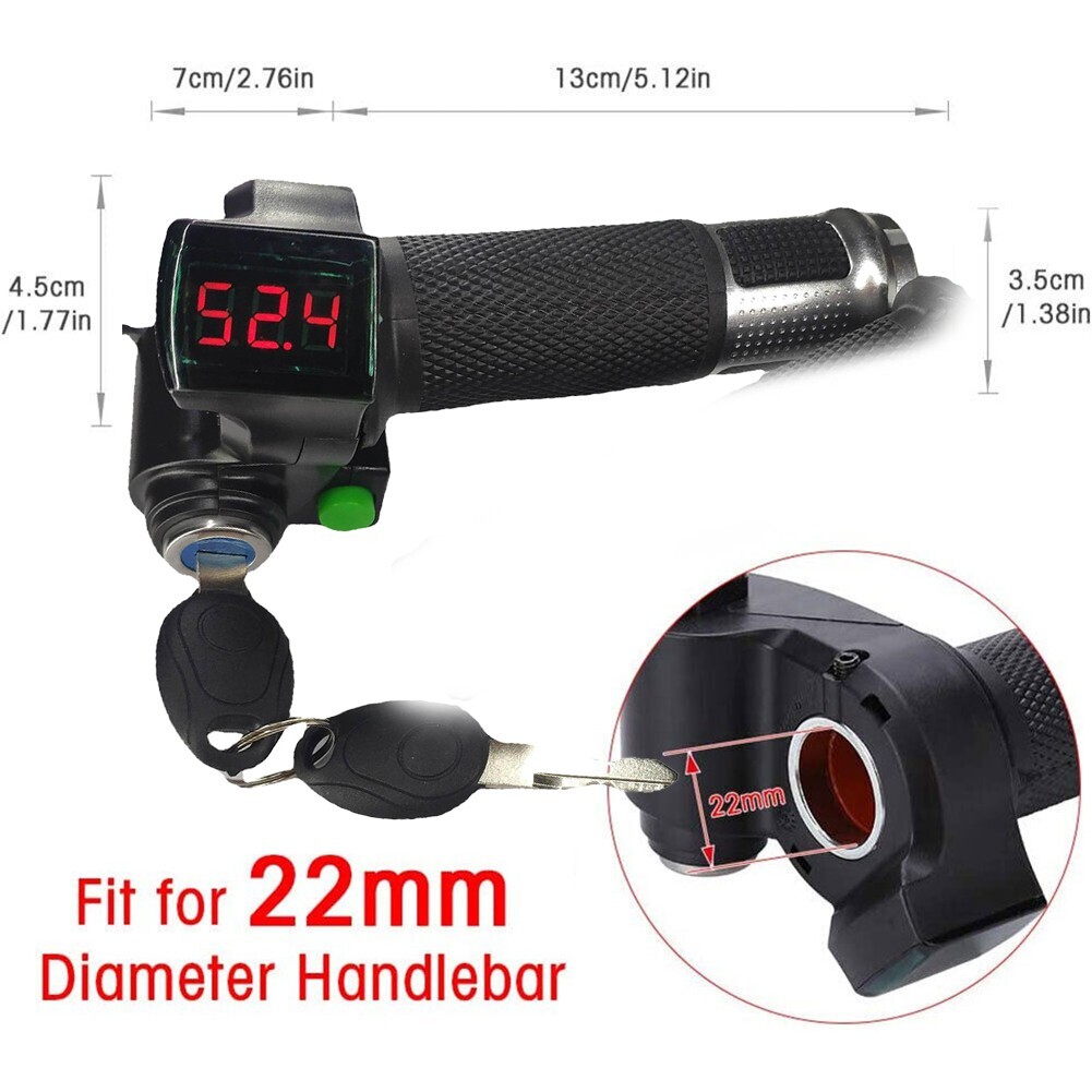 Poignée Accélérateur Électrique 36V Avec Écran LCD – Sahkgye Twist Grip Pour Scooter Et Vélo Électrique, Étanche Et Ergonomique